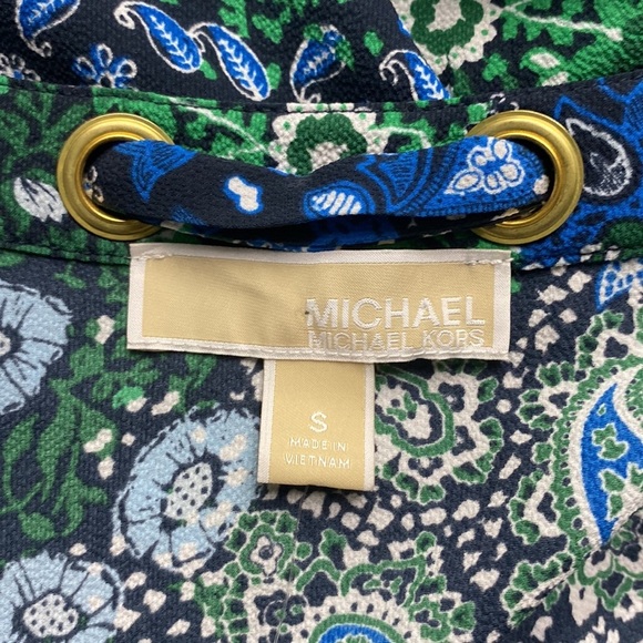 MICHAEL KORS PAISLEY PRINT V NECK BLOUSE SZ SMALL - Picture 6 of 10